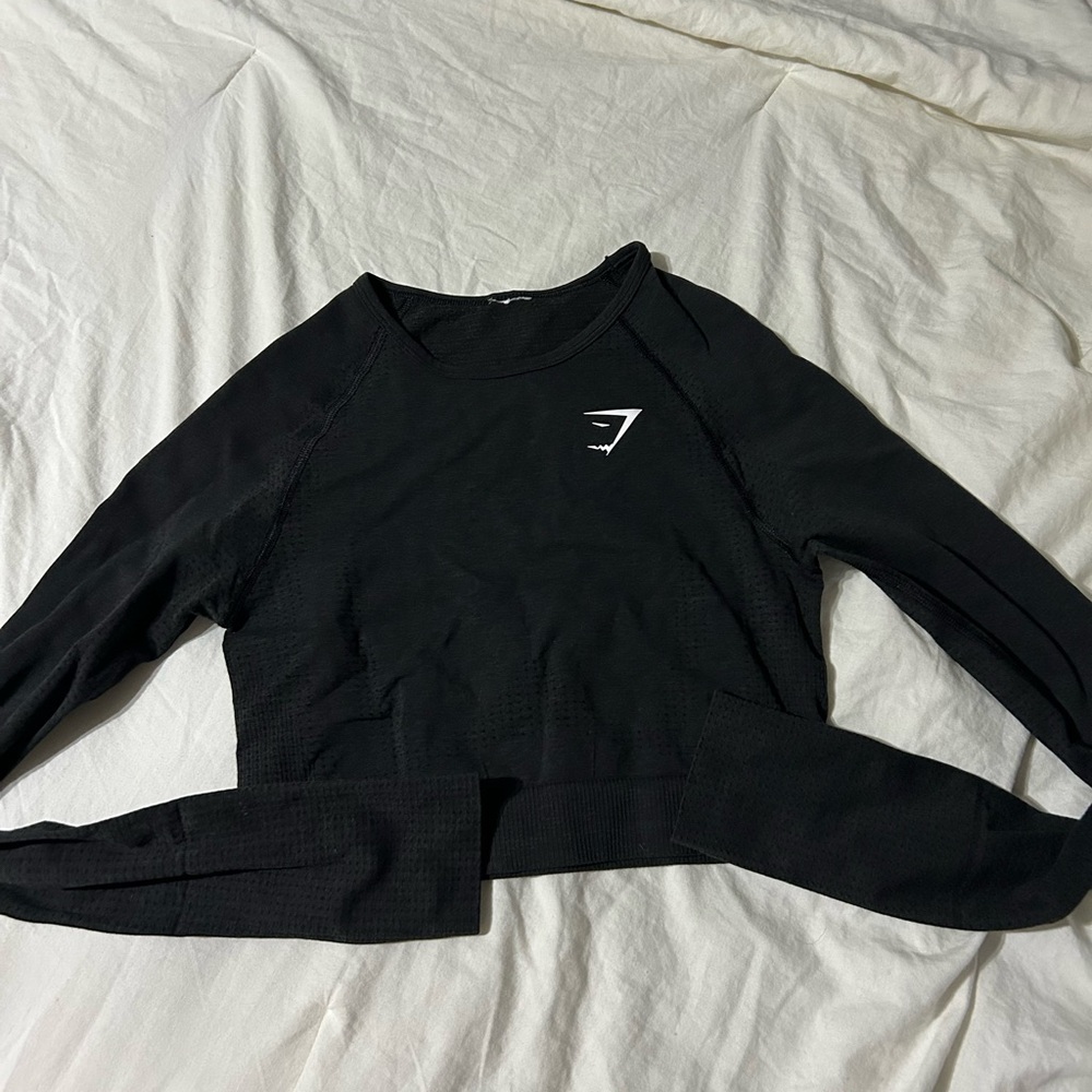 Gymshark Black Women's Long Sleeve Top, “vital seamless 2.0”
